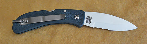 Boye Cobalt Sunburst Lockback Folding Pocket Knife with Blue Handle, Serrations & Marlin Spike