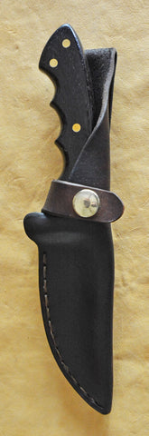 Boye-made L6 Sawblade Steel 4" Hunter/Skinner with Standing Grizzly Custom Etching, circa 1977.