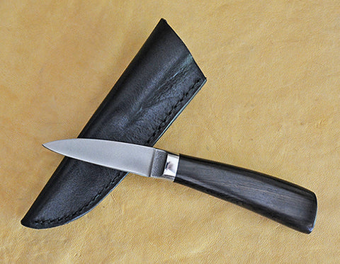 2.5 inch Boye/Loveless Persona with Plain Etched Blade and African Blackwood Handle.