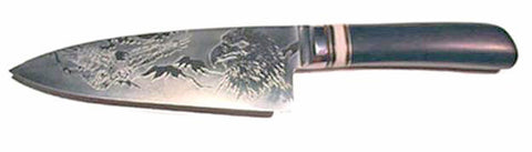 6 inch Chef's Knife with 'Eagles' Etching.