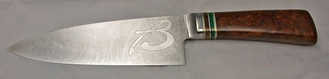 7 inch Chef's Knife with 'B' Logo Etching.