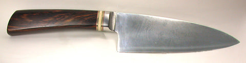 6 inch Chef's Knife with Dendritic Cobalt Blade and Cocobolo Handle.