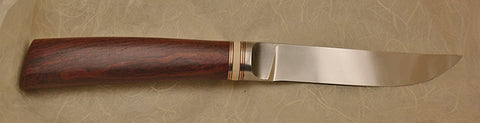 4.5 inch Kitchen Utility Knife with Cobalt Blade and Cocobolo Handle.