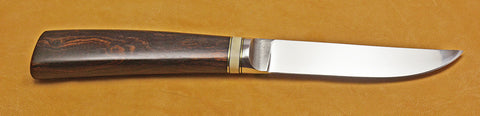 4.5 inch Kitchen Utility Knife with Cobalt Blade and Exhibition Desert Ironwood Handle.