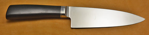 6 inch Chef's Knife with Dendritic Cobalt Blade and Ebony Handle.