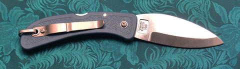 Boye Cobalt Blue Whale Lockback Folding Pocket Knife with Blue Zytel Handle.