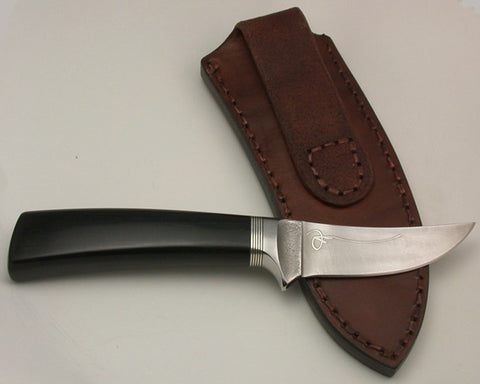 3 inch Trailing Point Skinner with Plain Etched Blade.